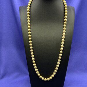 VTG Crown Trifari Gold-Plated Textured Metal Bead Necklace